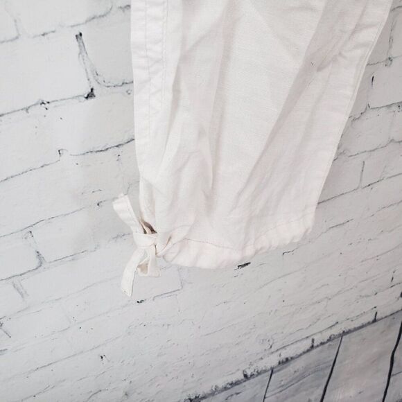 Aeropostale Y2K Cropped Linen Pants Size 9 / 10 White Low Rise NEW Deadstock - Picture 4 of 9
